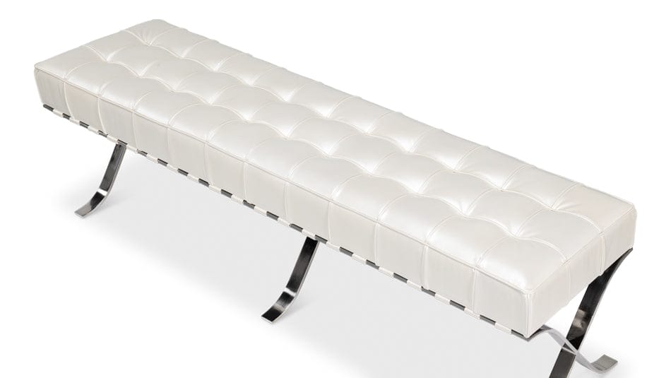 Sarreid Ltd - Catalunya Long Bench in White - 53974 view 3