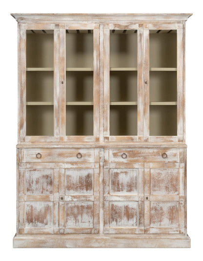 Sarreid Ltd - Center Media Unit & Hutch, Disrupted Wht in White - R242-16 view 2