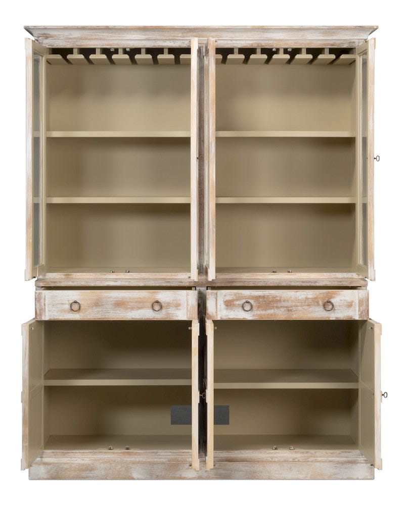 Sarreid Ltd - Center Media Unit & Hutch, Disrupted Wht in White - R242-16 view 3
