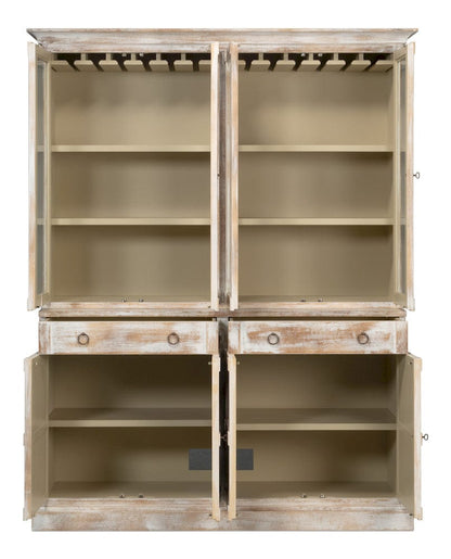 Sarreid Ltd - Center Media Unit & Hutch, Disrupted Wht in White - R242-16 view 3