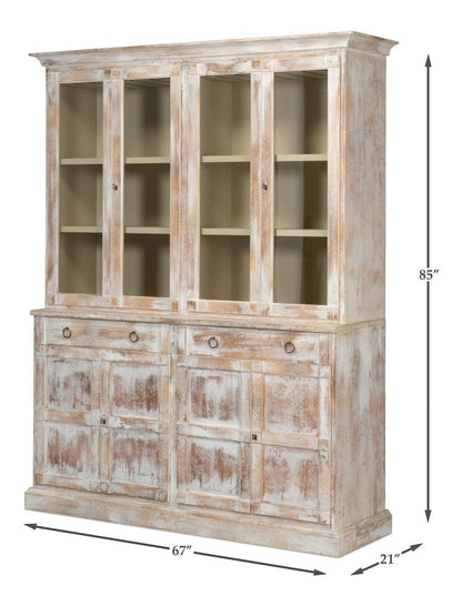 Sarreid Ltd - Center Media Unit & Hutch, Disrupted Wht in White - R242-16 view 13