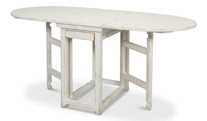 Sarreid Ltd - Charlie's Woodenhinge Dropleaf Table in White - 30884 view 1