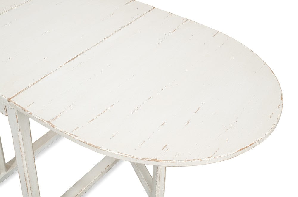 Sarreid Ltd - Charlie's Woodenhinge Dropleaf Table in White - 30884 view 9