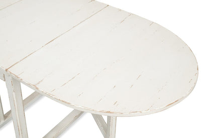 Sarreid Ltd - Charlie's Woodenhinge Dropleaf Table in White - 30884 view 9