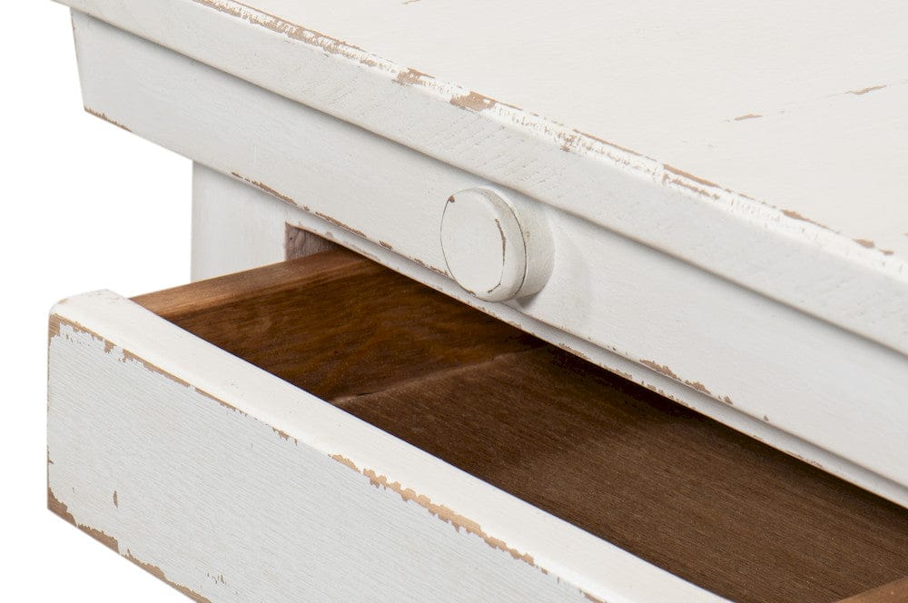 Sarreid Ltd - Charlie's Woodenhinge Dropleaf Table in White - 30884 view 11