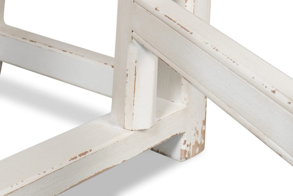 Sarreid Ltd - Charlie's Woodenhinge Dropleaf Table in White - 30884 view 12
