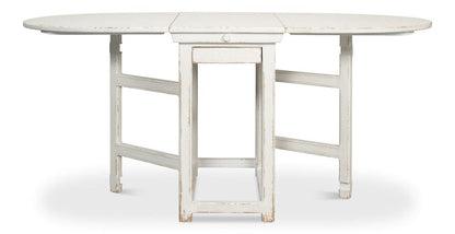Sarreid Ltd - Charlie's Woodenhinge Dropleaf Table in White - 30884 view 13