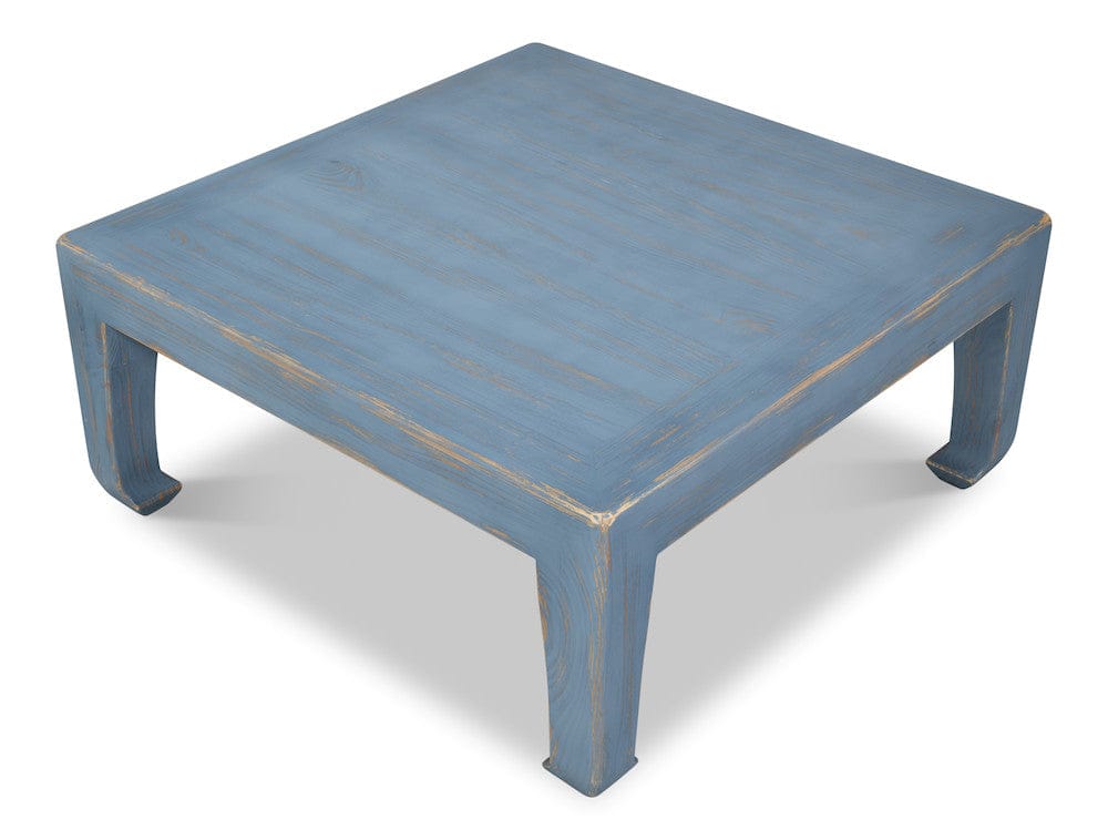Sarreid Ltd - Classic Chinese Cocktail Table, Blue in Blue - 54316 view 4