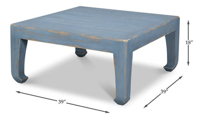 Sarreid Ltd - Classic Chinese Cocktail Table, Blue in Blue - 54316 view 11