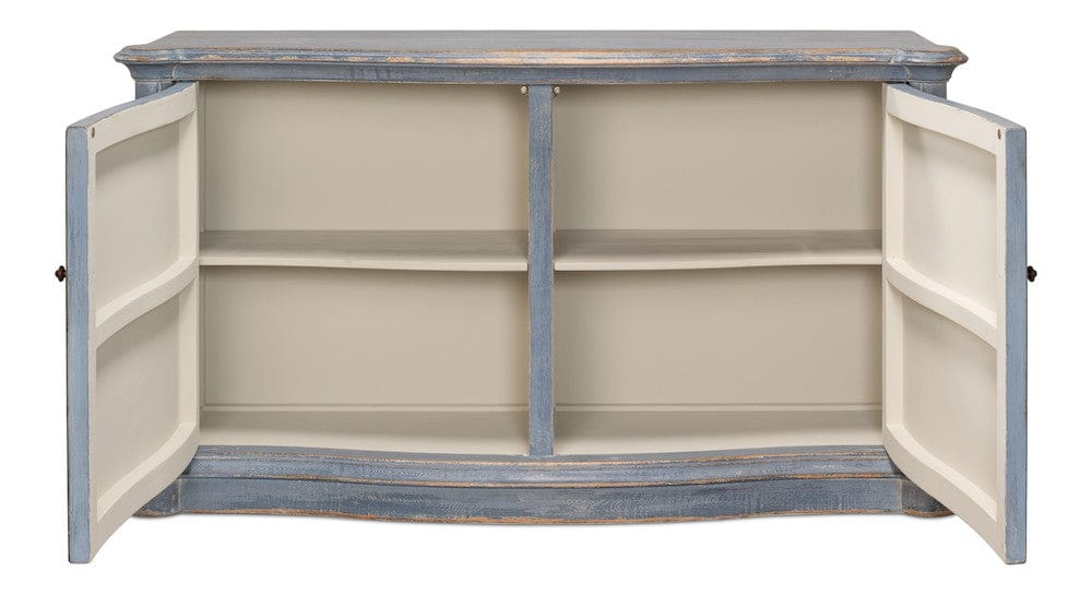 Sarreid Ltd - Columns Bowfront Sideboard, Blue in Blue - 52755 view 4