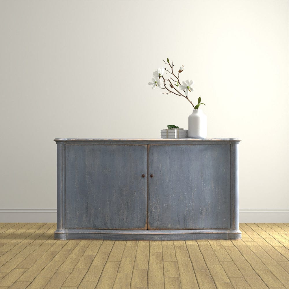 Sarreid Ltd - Columns Bowfront Sideboard, Blue in Blue - 52755 view 8