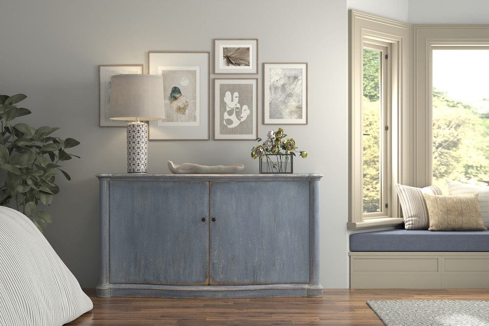 Sarreid Ltd - Columns Bowfront Sideboard, Blue in Blue - 52755 view 9