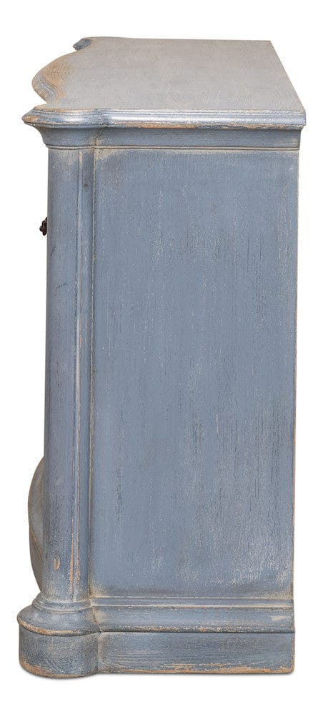 Sarreid Ltd - Columns Bowfront Sideboard, Blue in Blue - 52755 view 11