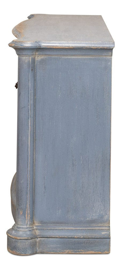Sarreid Ltd - Columns Bowfront Sideboard, Blue in Blue - 52755 view 11