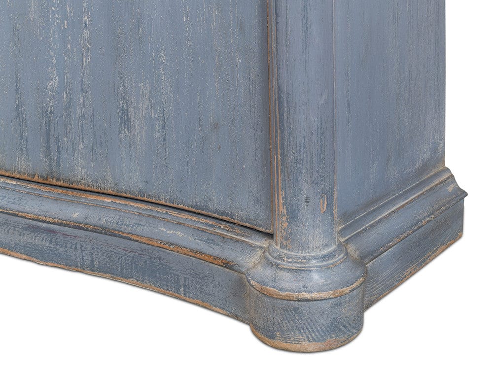 Sarreid Ltd - Columns Bowfront Sideboard, Blue in Blue - 52755 view 15