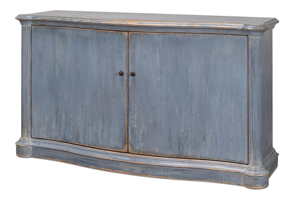 Sarreid Ltd - Columns Bowfront Sideboard, Blue - 52755 veiw 1