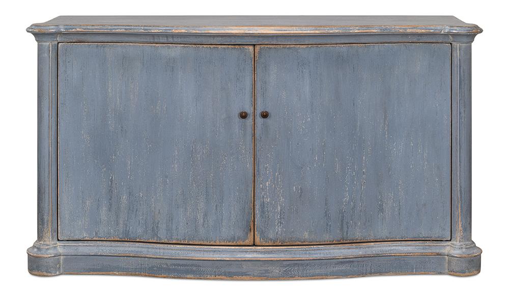 Sarreid Ltd - Columns Bowfront Sideboard, Blue - 52755 veiw 2