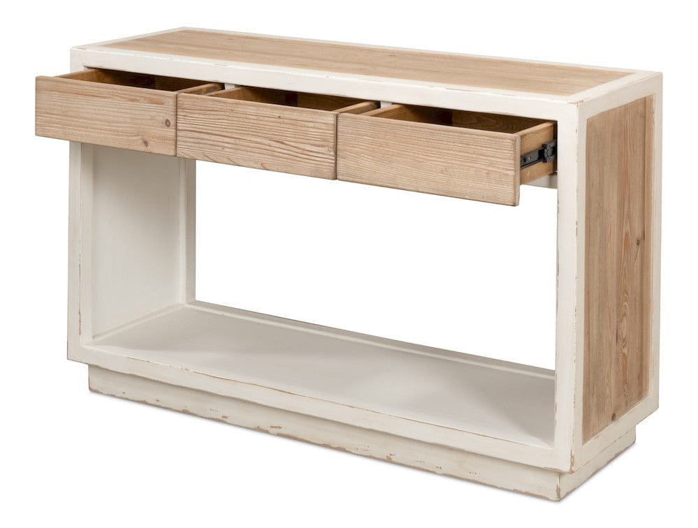 Sarreid Ltd - Connor Center Drawer Console in White - 53456 view 3