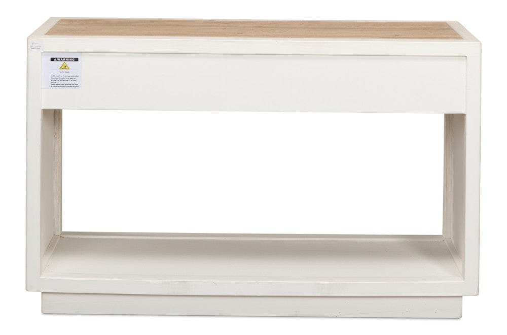 Sarreid Ltd - Connor Center Drawer Console in White - 53456 view 7