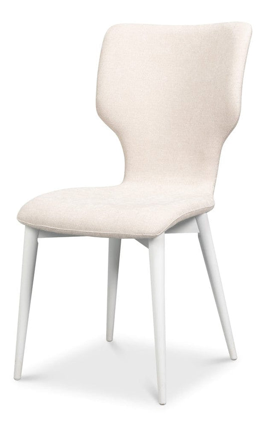 Sarreid Ltd - Contour Sidechair, Cortina White in Tan - 53983-08T view 1