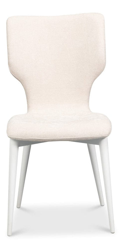 Sarreid Ltd - Contour Sidechair, Cortina White in Tan - 53983-08T view 2