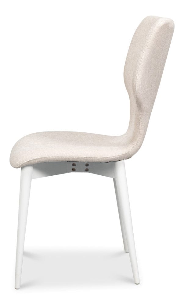 Sarreid Ltd - Contour Sidechair, Cortina White in Tan - 53983-08T view 3
