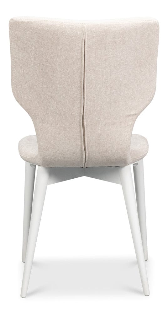 Sarreid Ltd - Contour Sidechair, Cortina White in Tan - 53983-08T view 4