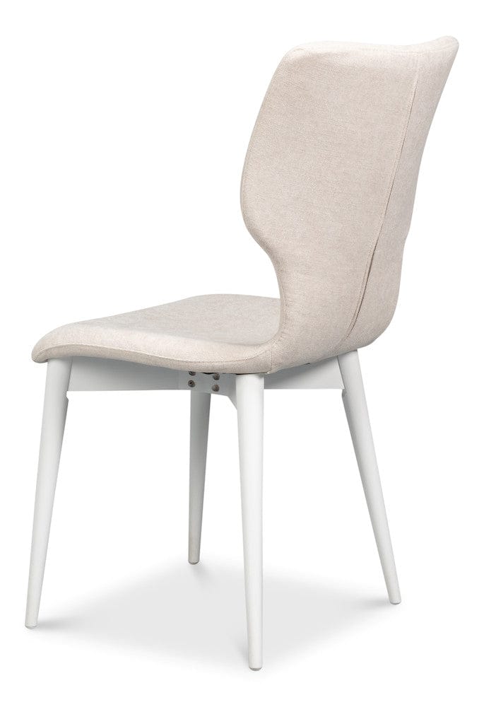Sarreid Ltd - Contour Sidechair, Cortina White in Tan - 53983-08T view 5