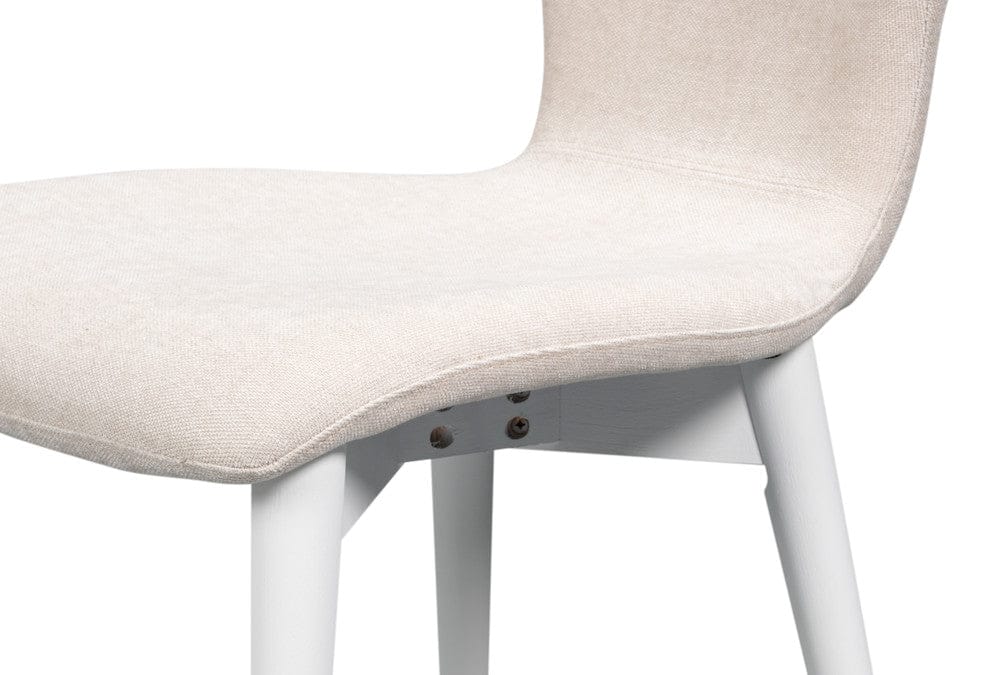 Sarreid Ltd - Contour Sidechair, Cortina White in Tan - 53983-08T view 8