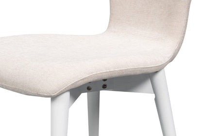 Sarreid Ltd - Contour Sidechair, Cortina White in Tan - 53983-08T view 8