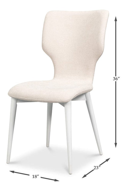 Sarreid Ltd - Contour Sidechair, Cortina White in Tan - 53983-08T view 13