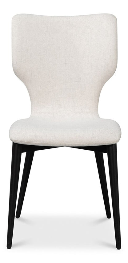 Sarreid Ltd - Contour Sidechair - Ivory - 53983 veiw 2