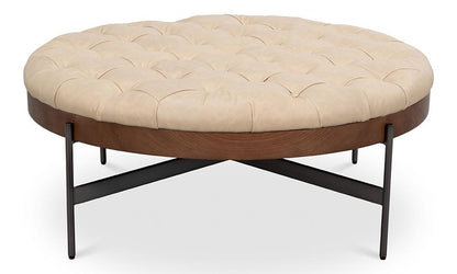 Sarreid Ltd - Corbet Cocktail Ottoman, Cappucino White - 54245 veiw 1