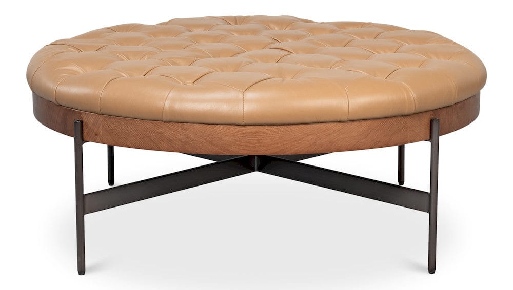 Sarreid Ltd - Corbet Cocktail Ottoman, Caramel Brown in Brown - 54245-CB view 1