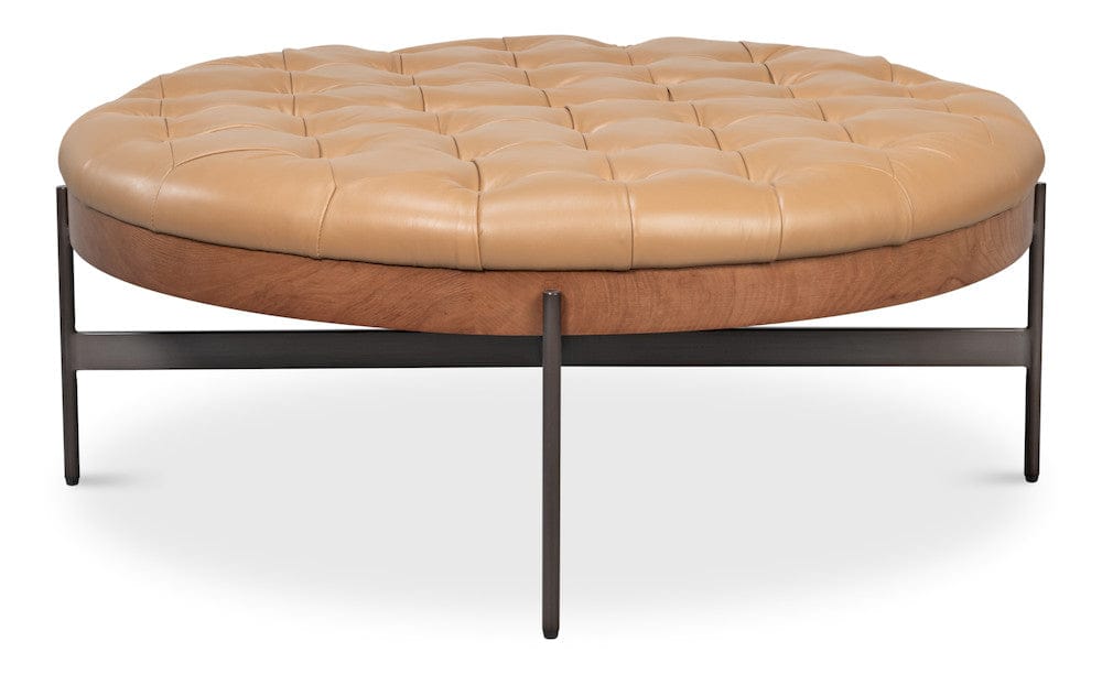 Sarreid Ltd - Corbet Cocktail Ottoman, Caramel Brown in Brown - 54245-CB view 2