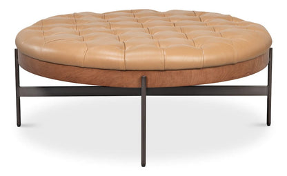 Sarreid Ltd - Corbet Cocktail Ottoman, Caramel Brown in Brown - 54245-CB view 2