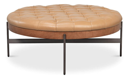 Sarreid Ltd - Corbet Cocktail Ottoman, Caramel Brown in Brown - 54245-CB view 2