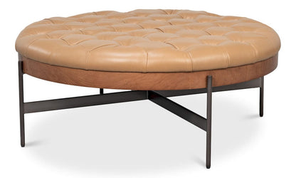 Sarreid Ltd - Corbet Cocktail Ottoman, Caramel Brown in Brown - 54245-CB view 3