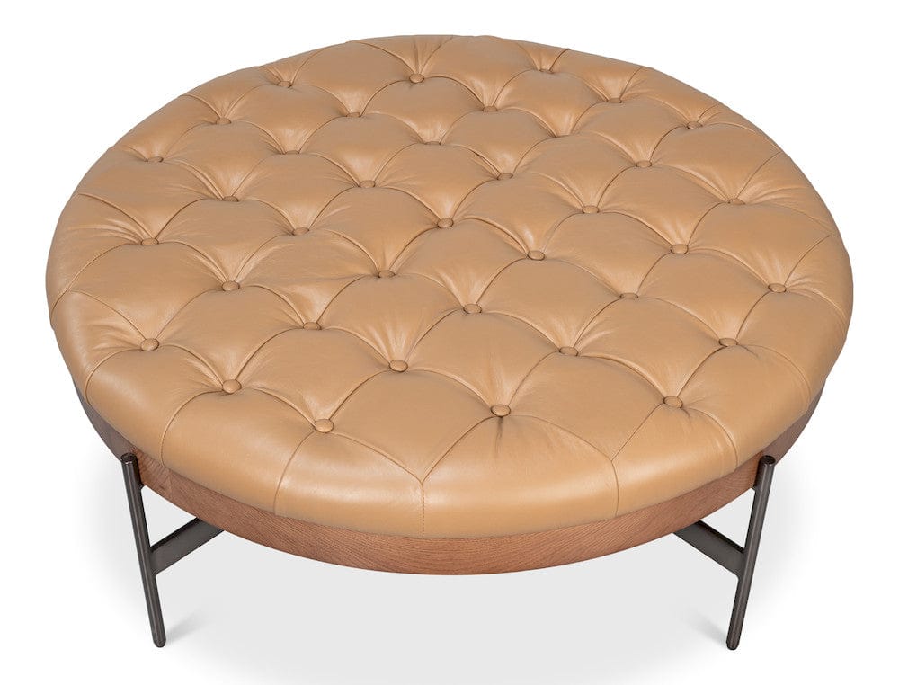 Sarreid Ltd - Corbet Cocktail Ottoman, Caramel Brown in Brown - 54245-CB view 4