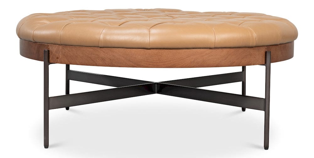 Sarreid Ltd - Corbet Cocktail Ottoman, Caramel Brown in Brown - 54245-CB view 7