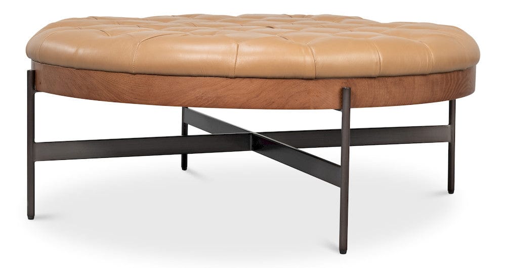 Sarreid Ltd - Corbet Cocktail Ottoman, Caramel Brown in Brown - 54245-CB view 8