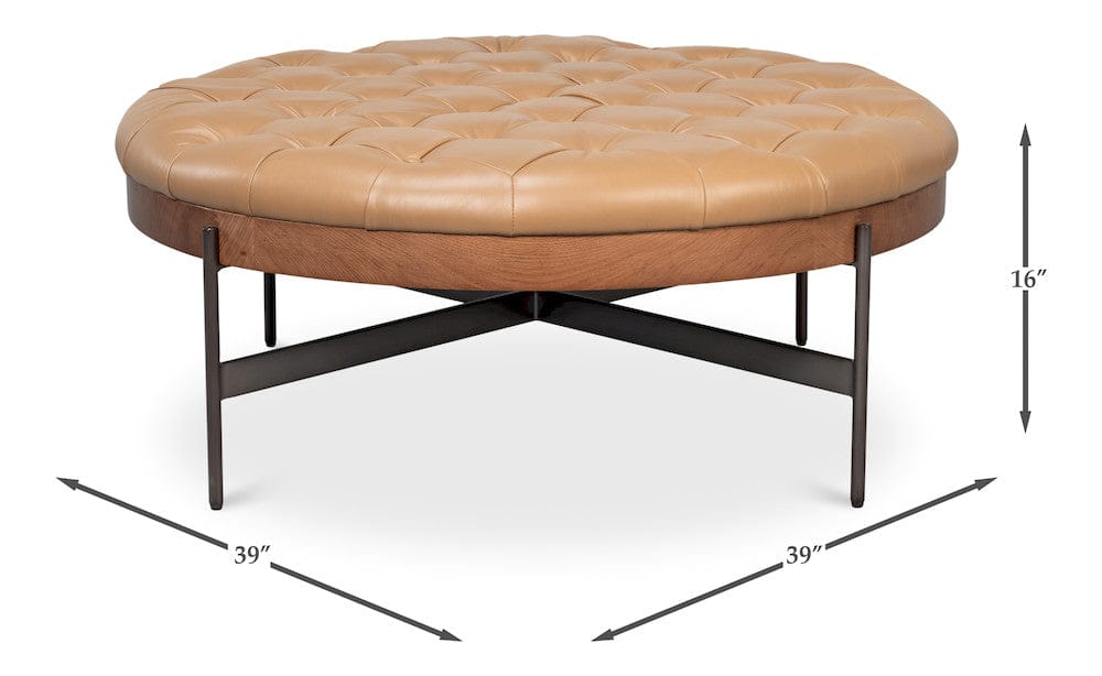 Sarreid Ltd - Corbet Cocktail Ottoman, Caramel Brown in Brown - 54245-CB view 12