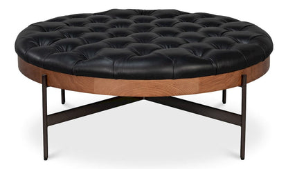 Sarreid Ltd - Corbet Cocktail Ottoman Onyx Black Lthr in Black - 54245-OB view 1