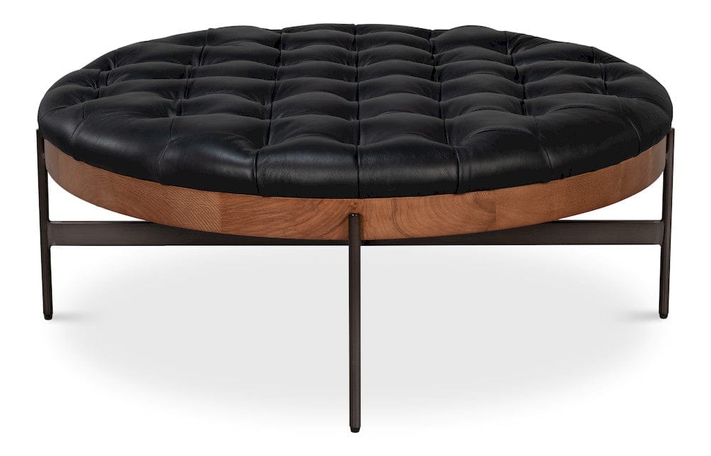 Sarreid Ltd - Corbet Cocktail Ottoman Onyx Black Lthr in Black - 54245-OB view 2