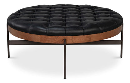 Sarreid Ltd - Corbet Cocktail Ottoman Onyx Black Lthr in Black - 54245-OB view 2