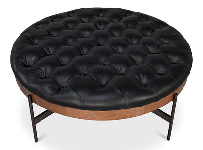 Sarreid Ltd - Corbet Cocktail Ottoman Onyx Black Lthr in Black - 54245-OB view 4