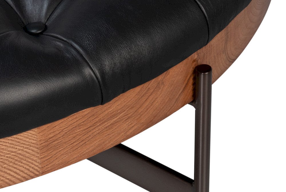Sarreid Ltd - Corbet Cocktail Ottoman Onyx Black Lthr in Black - 54245-OB view 6