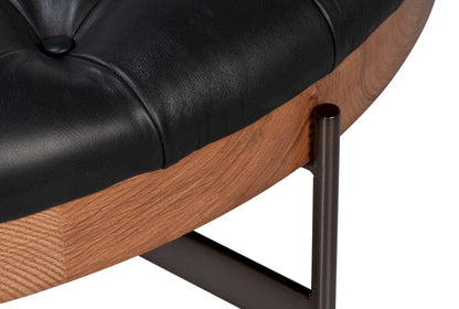 Sarreid Ltd - Corbet Cocktail Ottoman Onyx Black Lthr in Black - 54245-OB view 6