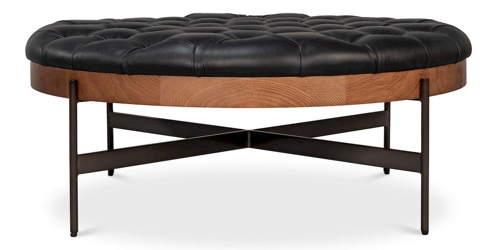 Sarreid Ltd - Corbet Cocktail Ottoman Onyx Black Lthr in Black - 54245-OB view 7