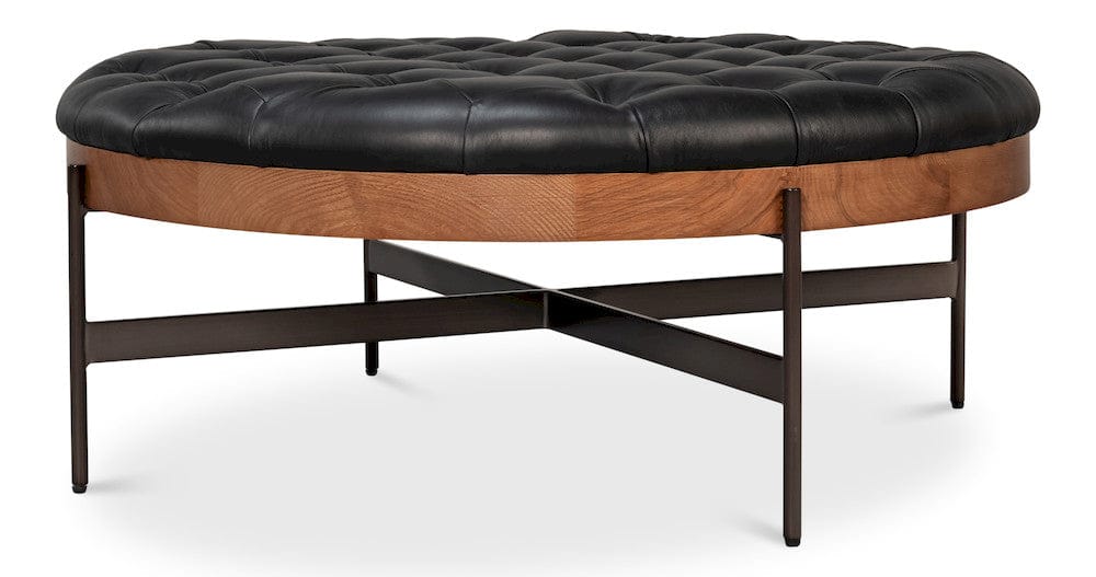 Sarreid Ltd - Corbet Cocktail Ottoman Onyx Black Lthr in Black - 54245-OB view 8